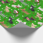 Papier Cadeau Noël Chihuahua Tous les manteaux (Coin)