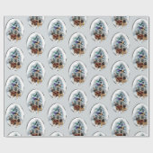 Papier Cadeau Noël chinois Shar-Pei (Plat)