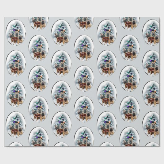 Papier Cadeau Noël chinois Shar-Pei (Plat)