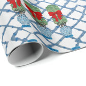 Papier Cadeau Noël Chinoiserie Bamboo Topiaries Topiary (Coin rond)