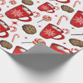 Papier Cadeau Noël Chocolat chaud et bonbons Papier à envelopper (Coin)