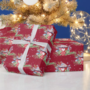 Papier Cadeau Noël Chocolat chaud et flocons de neige