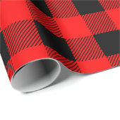 Papier Cadeau Noël classique de plaid de Buffalo (Coin rond)