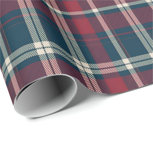 Papier Cadeau Noël classique taré rouge et vert (Coin rond)