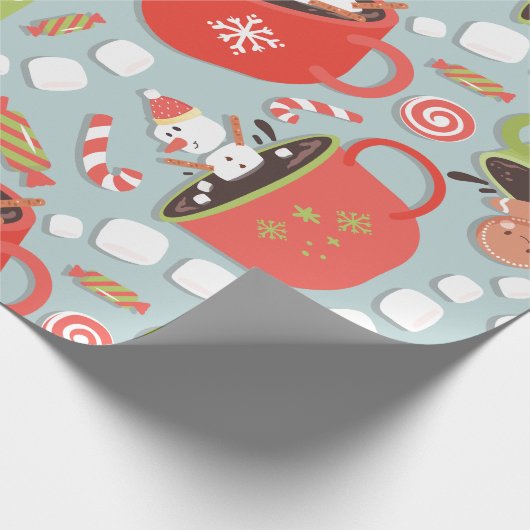 Papier Cadeau Noël Coco chaud Marshmallow Snowman de Père Noël (Coin)