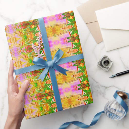 Papier Cadeau Noël coloré étrange motif (Cadeaux)
