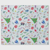 Papier Cadeau Noël coloré moderne pour enfants (Plat)