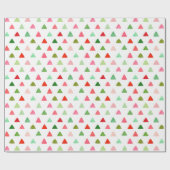 Papier Cadeau Noël coloré moderne Triangle vert et rouge (Plat)