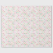 Papier Cadeau Noël coloré moderne Vert et Rouge rayé (Plat)