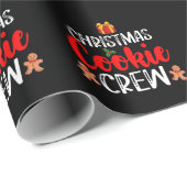 Papier Cadeau Noël Cookie Équipage famille Pyjamas Noël Fête (Coin rond)