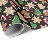 Papier Cadeau Noël Cookie Holiday Desserts (Coin rond)