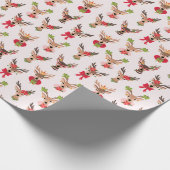 Papier Cadeau Noël Coquette avec Preppy Reindeer (Coin)