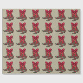 Papier Cadeau Noël Coquette Boot Western Cowgirl Xmas (Plat)