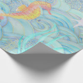 Papier Cadeau Noël côtier mignon Créatures sous-marines (Coin)