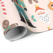 Papier Cadeau Noel couleur biscuit Noël Noël (Coin rond)