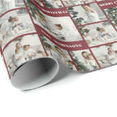 Papier Cadeau Noël Créez votre propre collection photo rouge 6 (Coin rond)