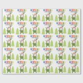 Papier Cadeau Noël Cute Dinosaur personnalisé (Plat)