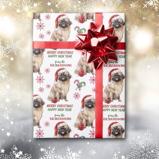 Papier Cadeau Noël Cute Pekingese