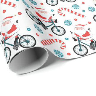Papier Cadeau Noël cycliste créatif