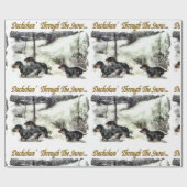 Papier Cadeau Noël Dachshund (Plat)