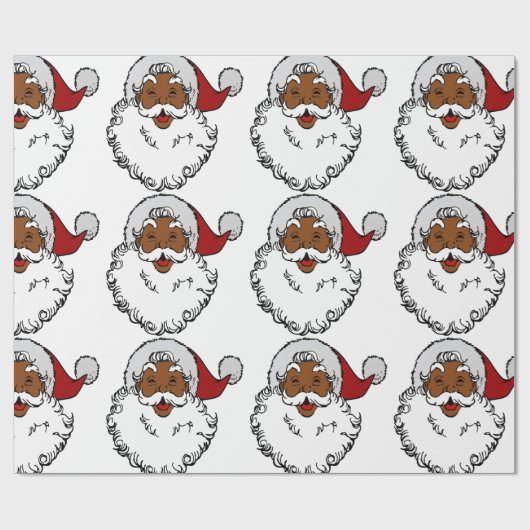 Papier Cadeau noël d'afrique noire santa claus (Plat)