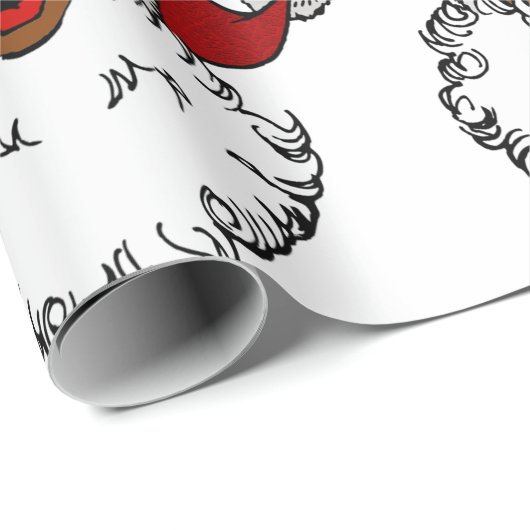 Papier Cadeau noël d'afrique noire santa claus (Coin rond)