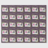 Papier Cadeau Noël d'aiguilles de pin d'aquarelle de la photo de (Plat)