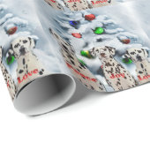 Papier Cadeau Noël dalmate (Coin rond)