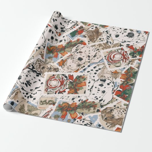 Papier Cadeau Noël dalmate (Déroulé)