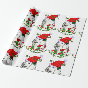 Papier Cadeau Noël d'amants de caniche