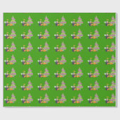 Papier Cadeau Noël d'ange de pingouin (Plat)