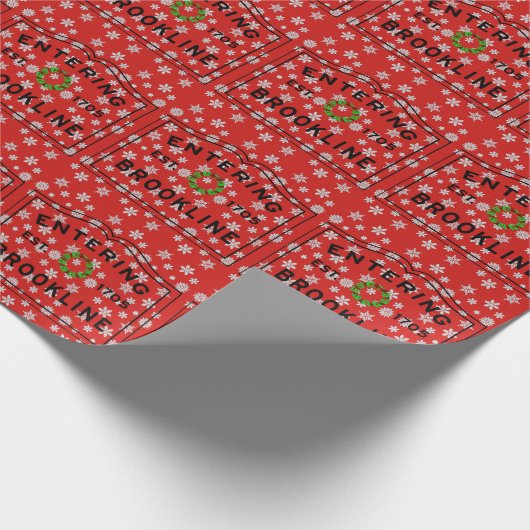 Papier Cadeau Noël dans Brookline Signe entrée (Coin)