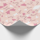 PAPIER CADEAU NOËL D'ARBRE ROSE (Coin)