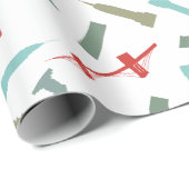 Papier Cadeau Noël d'architecture de New York (Coin rond)