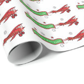 Papier Cadeau Noël d'avion bonnes fêtes (Coin rond)