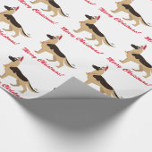 Papier Cadeau Noël de bande dessinée de berger allemand Joyeux (Coin)