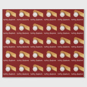 Papier Cadeau Noël de baseball (Plat)