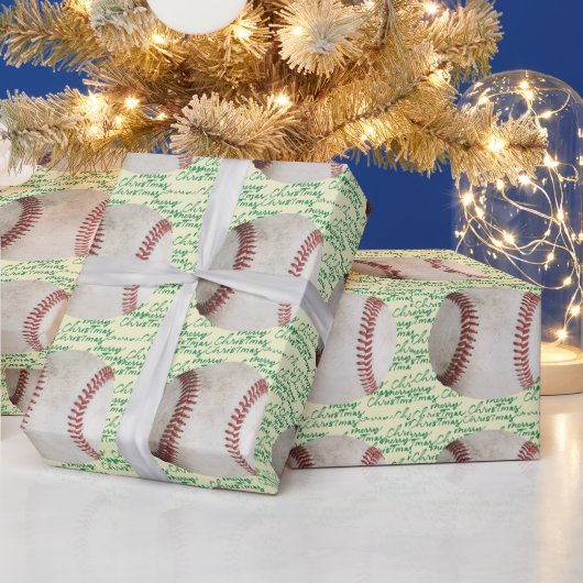 Papier Cadeau Noël de baseball (Vacances)