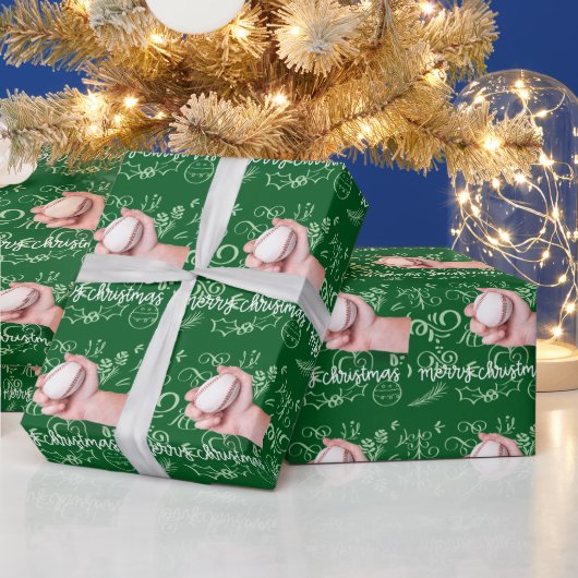 Papier Cadeau Noël de baseball (Vacances)