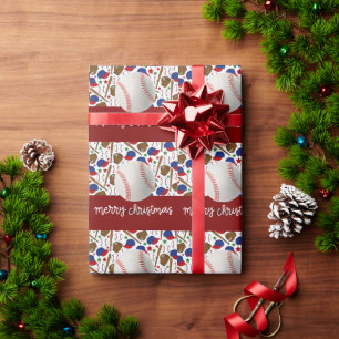 Papier Cadeau Noël de baseball