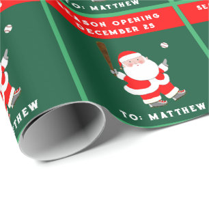 Papier Cadeau Noël de baseball amusant