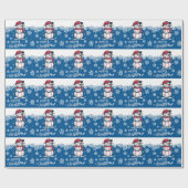 Papier Cadeau Noël de baseball avec balle sur arrière - plan ble (Plat)