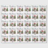 Papier Cadeau Noël de baseball avec cadeaux et balle (Plat)