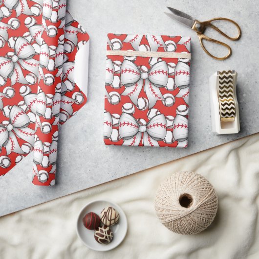 Papier Cadeau Noël de baseball avec cadeaux et balle (Artisanat)