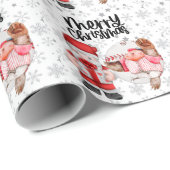 Papier Cadeau Noël de baseball avec le papier enveloppant du Pèr (Coin rond)