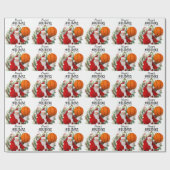 Papier Cadeau Noël de basket-ball avec le Père Noël (Plat)