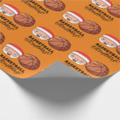 Papier Cadeau Noël de basket du Père Noël pour le joueur (Coin)