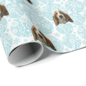 Papier Cadeau Noël de Basset Hound (Coin rond)