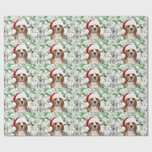 Papier Cadeau Noël de beagle (Plat)