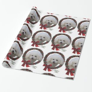Papier Cadeau Noël de Bichon Frise